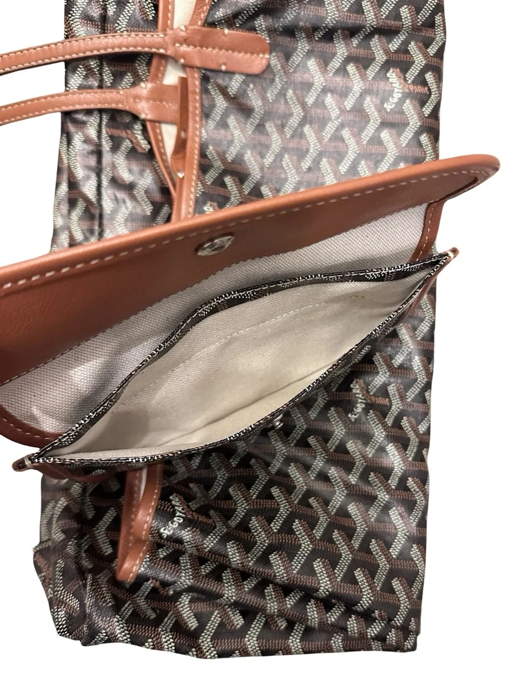 *EUC* Goyard Saint Louis GM Tote Black/Tan w/ Pouch